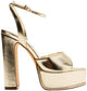 Josy-6 by Liliana – Glam Metallic Platform Sandal with Chunky Heel