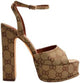 Josy-6 by Liliana – Glam Metallic Platform Sandal with Chunky Heel