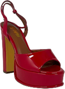 Josy-6 by Liliana – Glam Metallic Platform Sandal with Chunky Heel