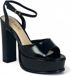 Josy-6 by Liliana – Glam Metallic Platform Sandal with Chunky Heel