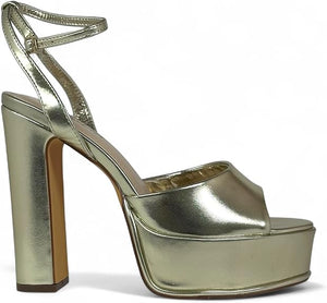 Josy-6 by Liliana – Glam Metallic Platform Sandal with Chunky Heel