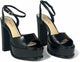 Josy-6 by Liliana – Glam Metallic Platform Sandal with Chunky Heel