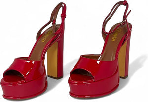 Josy-6 by Liliana – Glam Metallic Platform Sandal with Chunky Heel