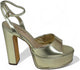 Josy-6 by Liliana – Glam Metallic Platform Sandal with Chunky Heel