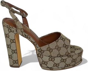 Josy-6 by Liliana – Glam Metallic Platform Sandal with Chunky Heel