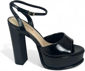 Josy-6 by Liliana – Glam Metallic Platform Sandal with Chunky Heel