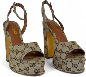 Josy-6 by Liliana – Glam Metallic Platform Sandal with Chunky Heel