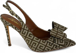 Lana-1 by Liliana – pointed-toe slingback stiletto heel with decorative bow detail
