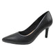 Black high-heeled shoe on a white background