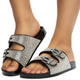 Amar-16 - Wild Diva Dual Buckle Rhinestone Accent Embellished Sandals - ShoeFad