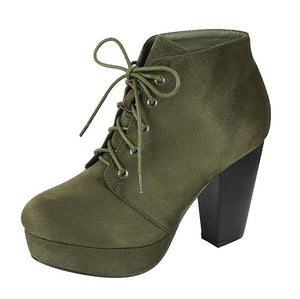 Camille-86 By Forever low heel ankle booties - ShoeFad