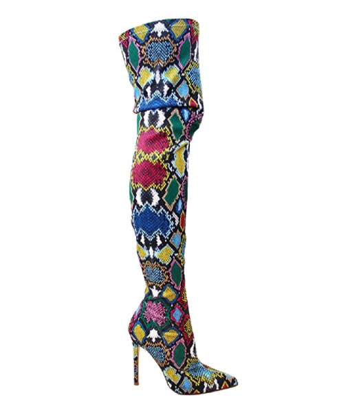 Colorful knee top high boots